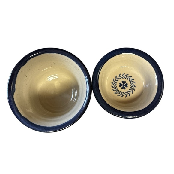 Brinker Pots Pottery Butter Dip Crock Cobalt Blue Strasburg PA Country 1994 - Picture 4 of 6